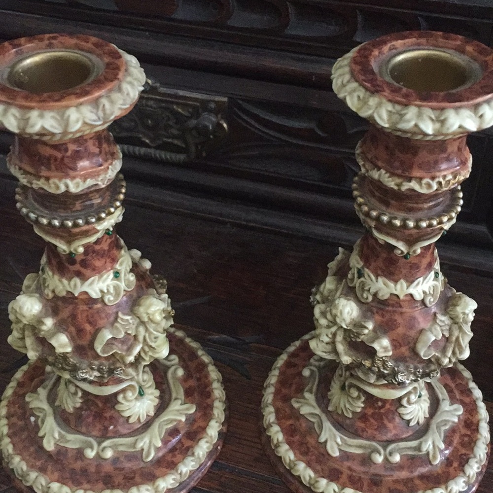 Vintage looking Cherub Candlesticks.